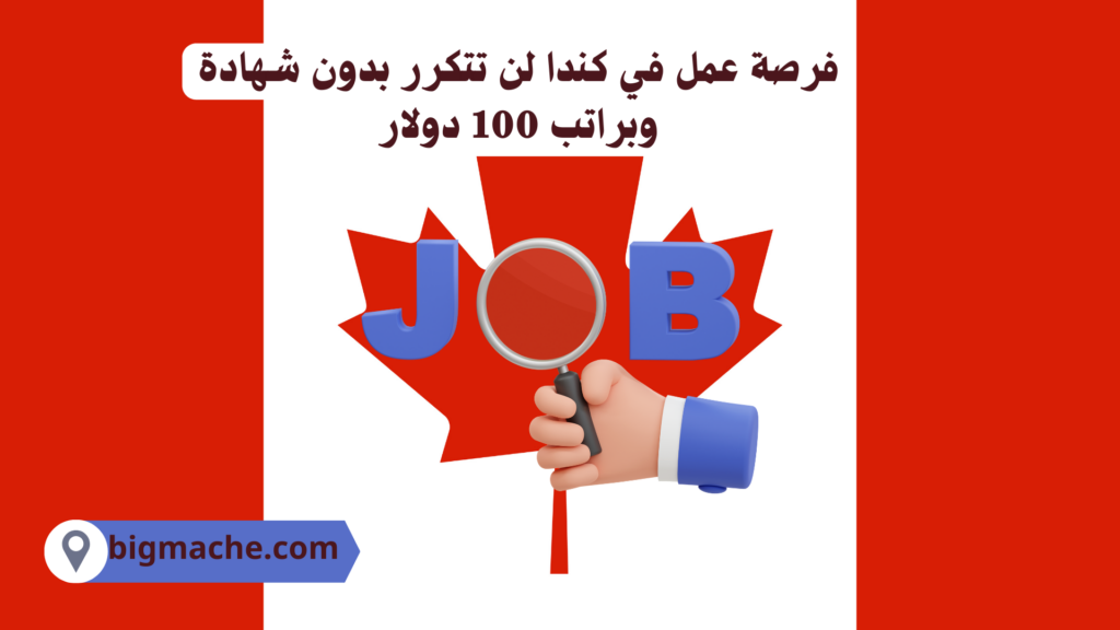 فرصة عمل في كندا لن تتكرر بدون شهادة وبراتب 100 دولار